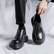 Black Round-Toe Thick-Sole Martin Boots