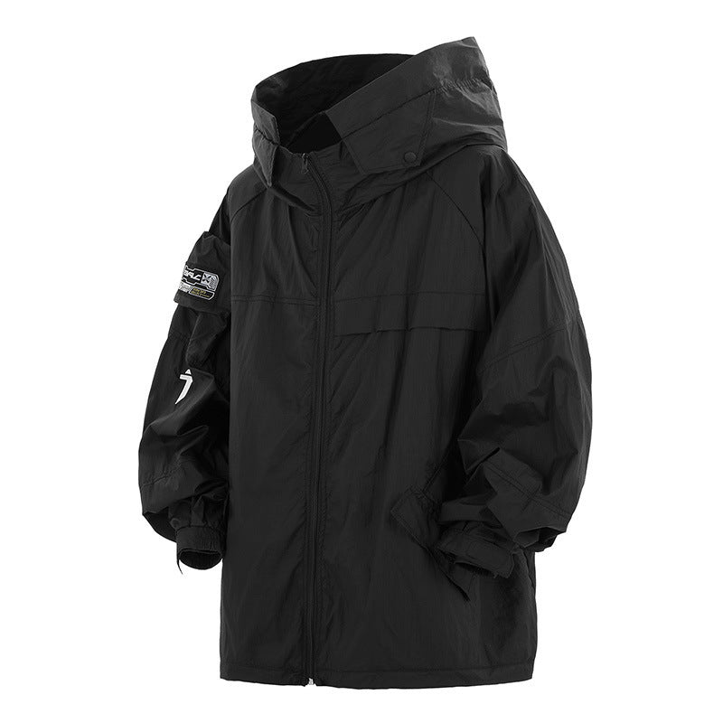 Men's Stand-Collar Hooded UV-Protection Jacket