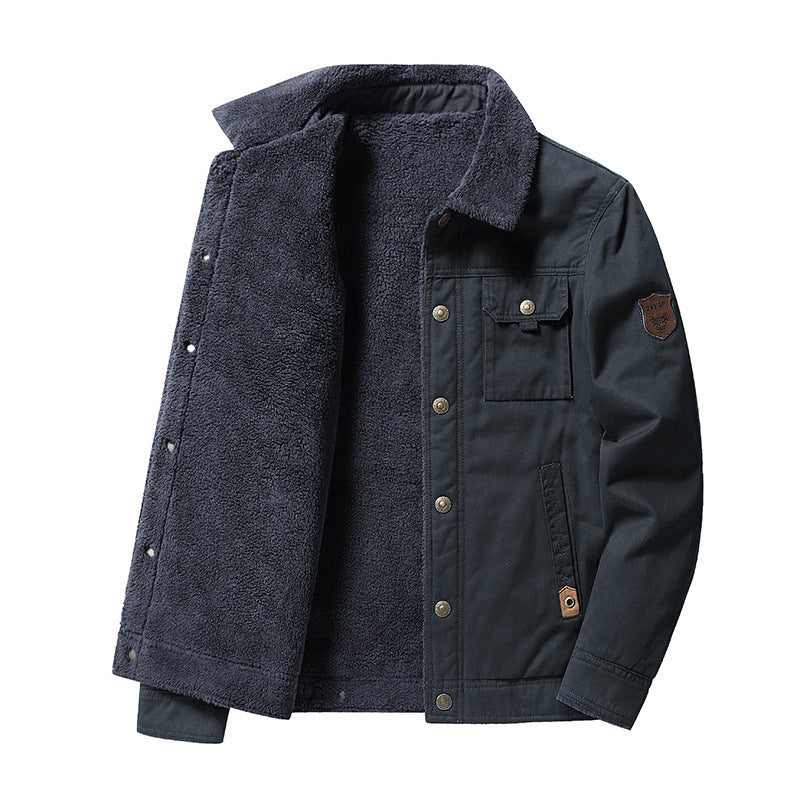 Men's Fleece-Lined Polo-Collar Jacket