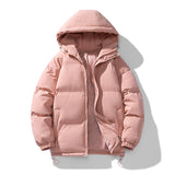 Men's Hoodie Coat Winter Fashion Solid ZIp-up Thickened Cotton-padded Jacket Casual Warm Outwear Top Clothing
