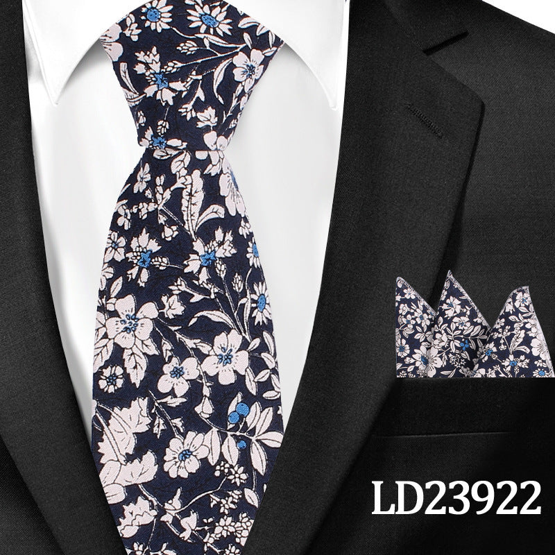 Floral Print 6cm Tie & Pocket Square Set