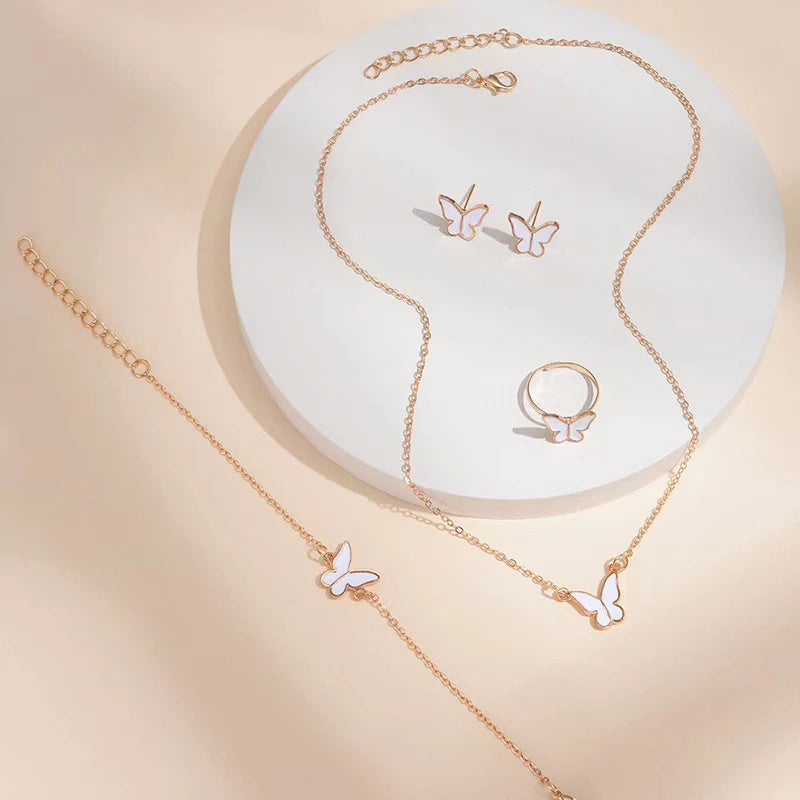 Butterfly Bridal Jewelry Set — 5 Pieces