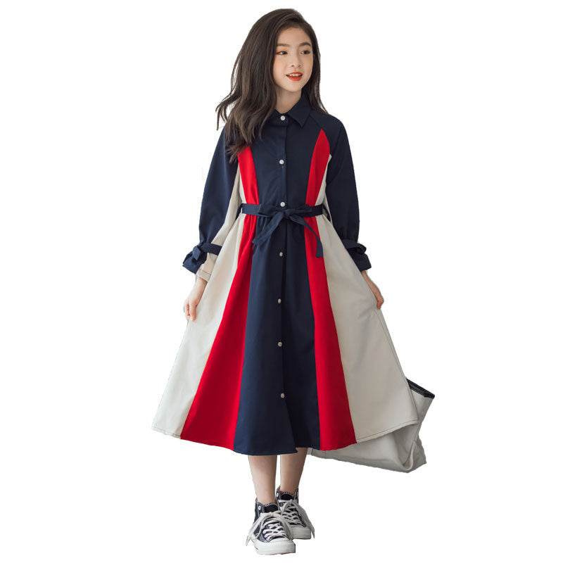 Girls' Multi-Color Patchwork A-Line Skirt