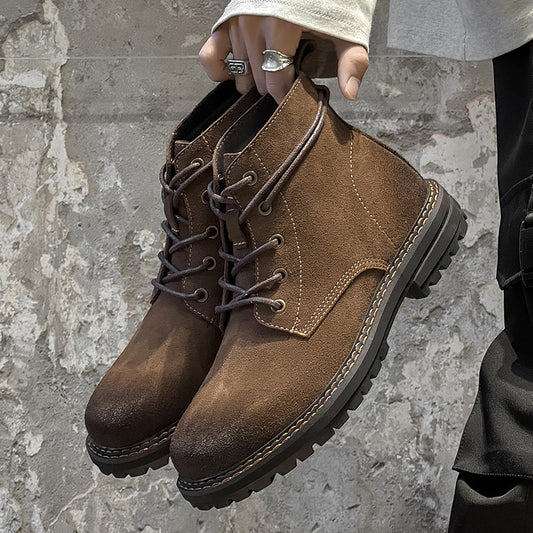 Outdoor Wear-resistant Short Boots Matte Leather Boots