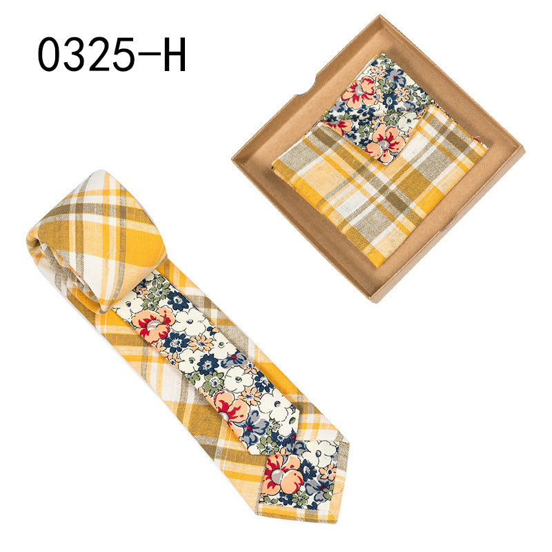 Floral Cotton Necktie & Pocket Square Set