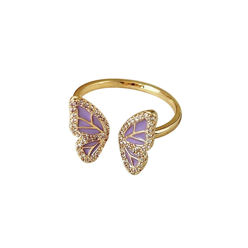 Niche Design Butterfly Ring Female All-matching Graceful Affordable Luxury Style