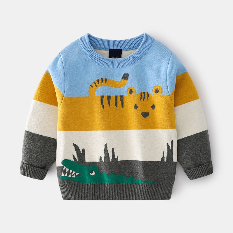 Boys' Cartoon Double-Layer Sweater