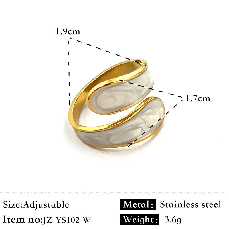 Stainless Steel Contrast Color Plating 18K Stitching Ring