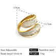 Stainless Steel Contrast Color Plating 18K Stitching Ring