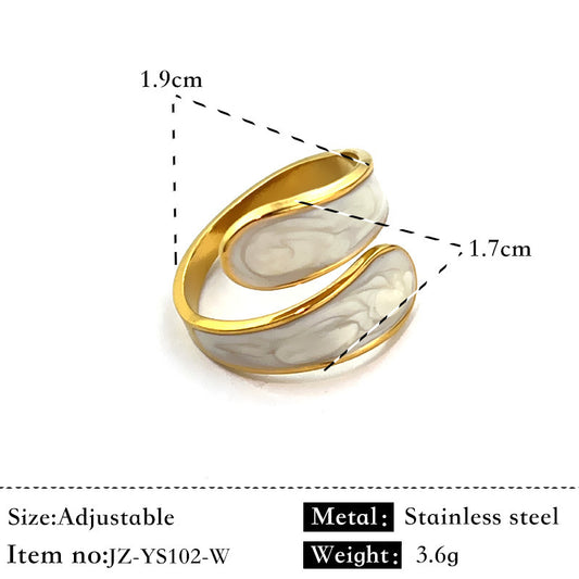 Stainless Steel Contrast Color Plating 18K Stitching Ring