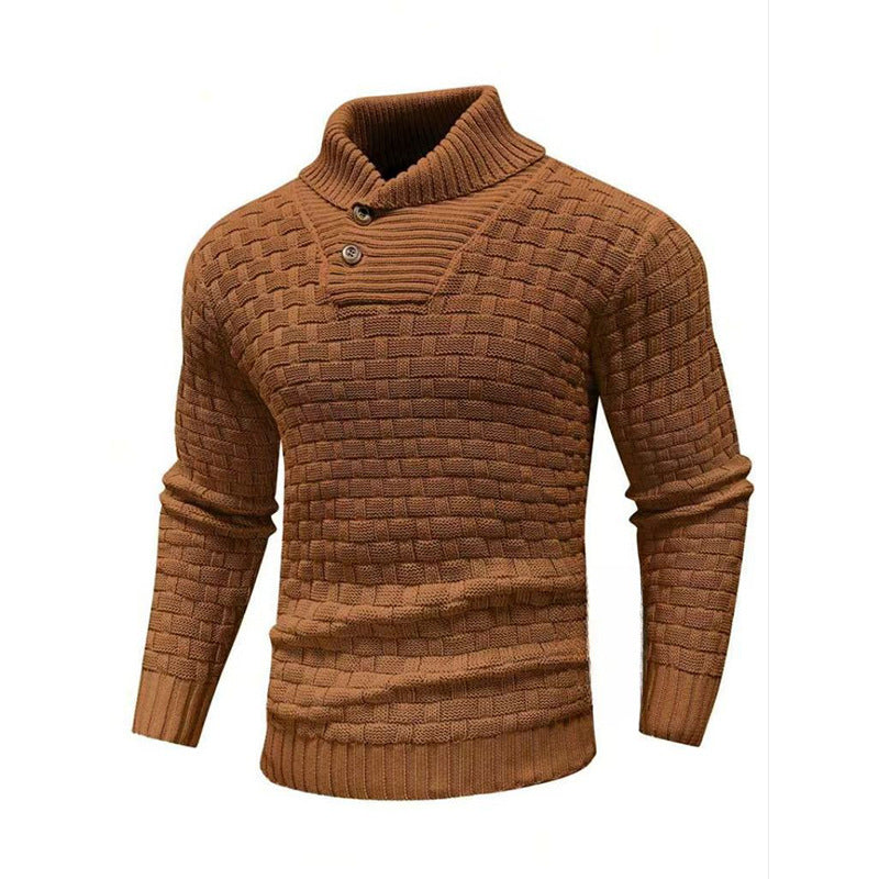 Boys' Plaid Button Sweater