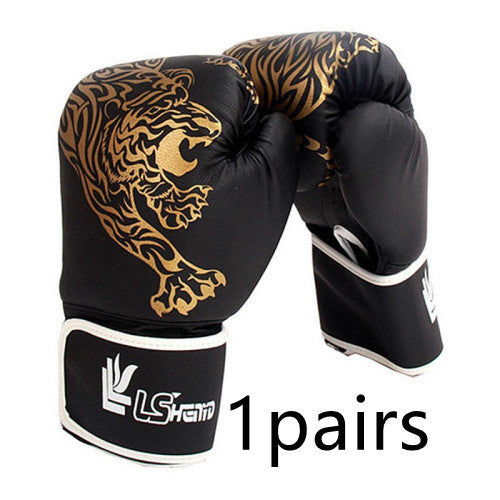 Flame-Tiger PU Boxing Gloves