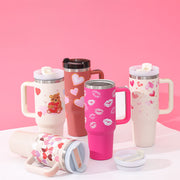 40oz Insulated Tumbler with Handle and Straw