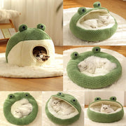 Frog Plush Pet Nest for Small Cats & Dogs