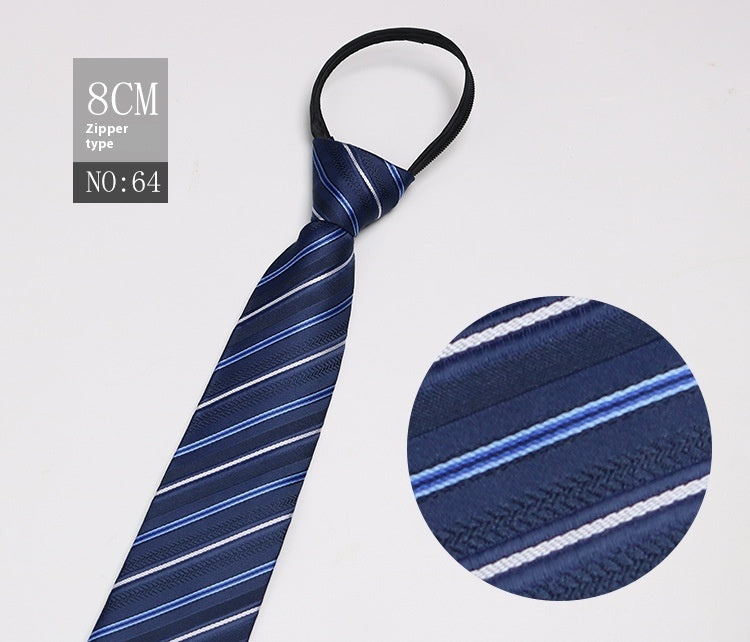 Men's Zip-Tie Striped Necktie