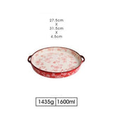 Japanese -style Cherry Blossom Hand -painted Ceramic Baking Sheet