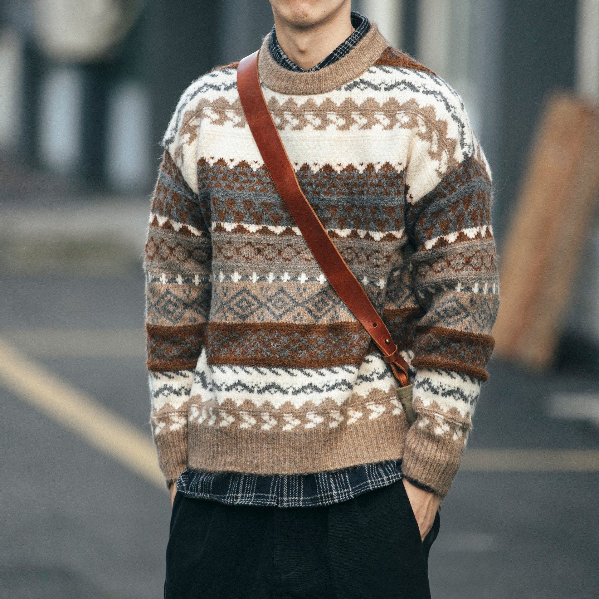 Ethnic-Style Men's Loose Sweater