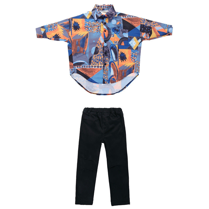 Kids Loose Floral Dance Shirt