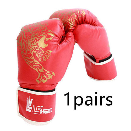 Flame-Tiger PU Boxing Gloves