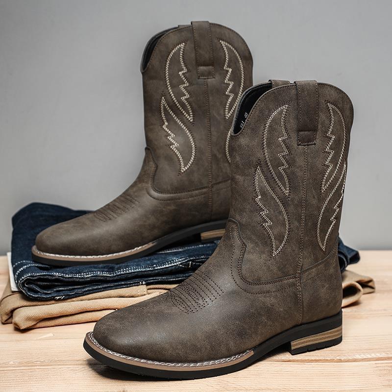 Retro Western Cowboy Work Boots