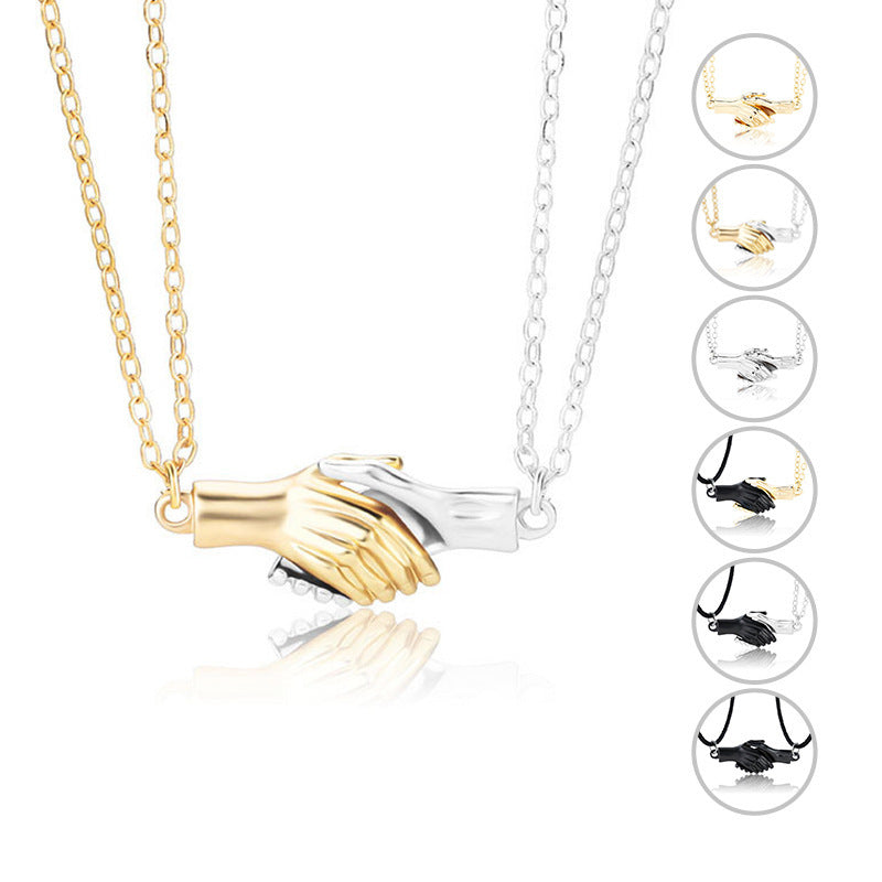 Magnetic Handshake Couples Necklace