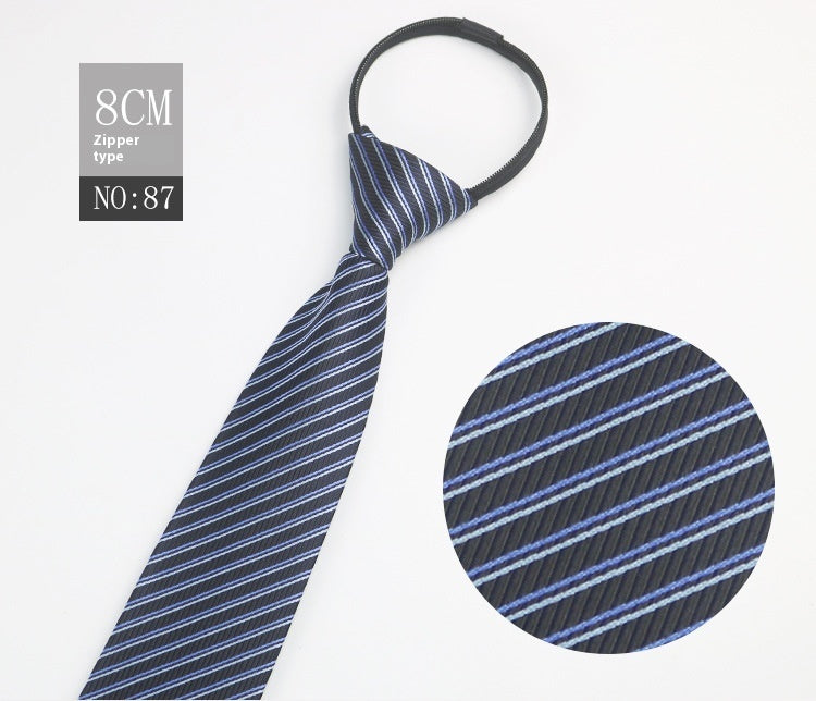 Men's Zip-Tie Striped Necktie