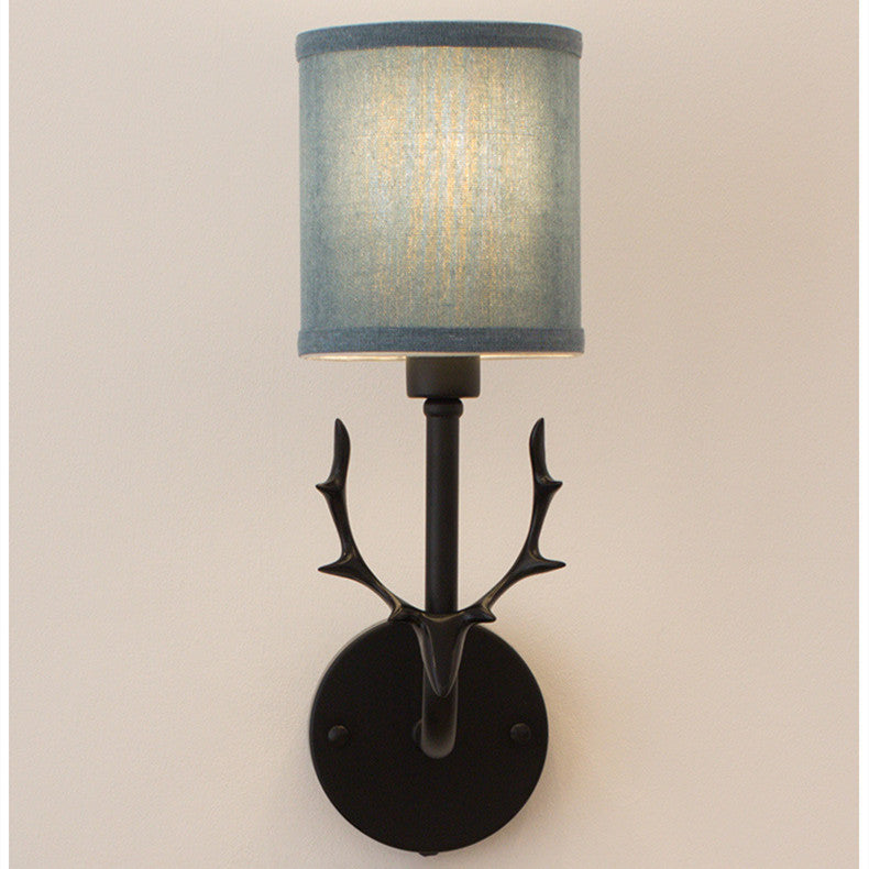 Wrought-Iron Antler Bedside Wall Lamp