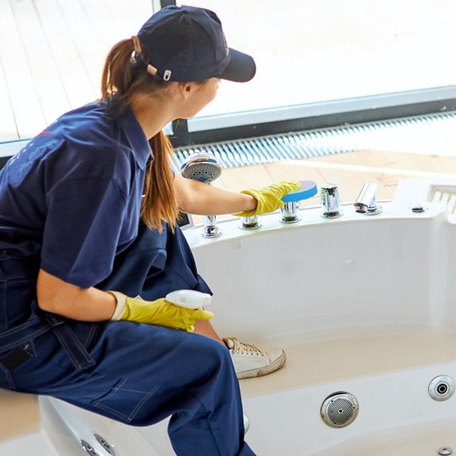 Cordless Electric Telescopic Spin Scrubber