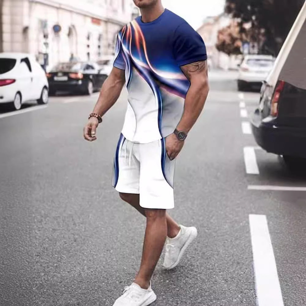 Men's Print Tee & Shorts Set — 2-Piece