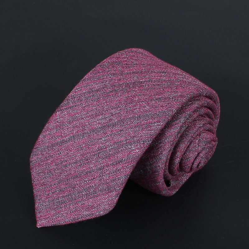 Solid Color 6cm Cotton Wedding Tie