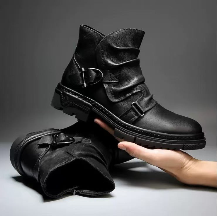 Men's Square-Heel High-Top Boots