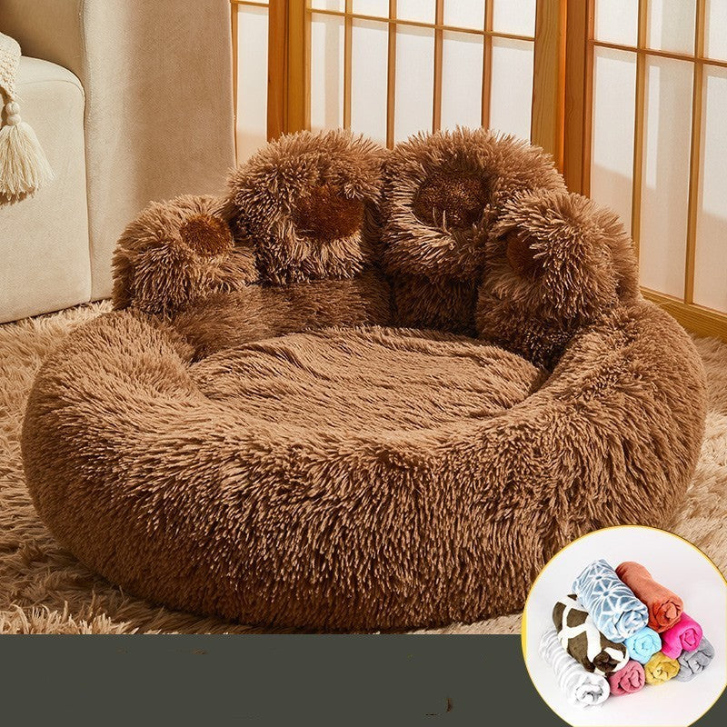 Fleece-Lined Warm Pet Sofa Bed
