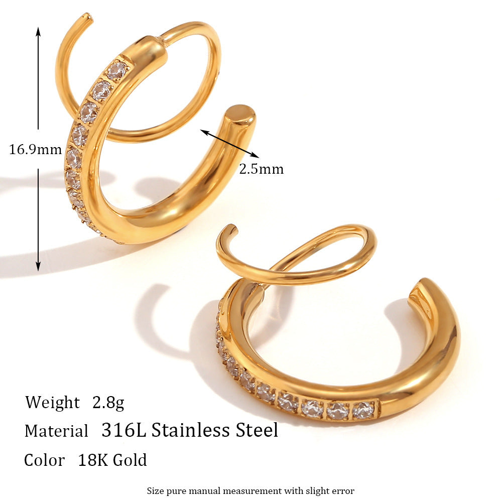 Diamond Spiral Stud Earrings