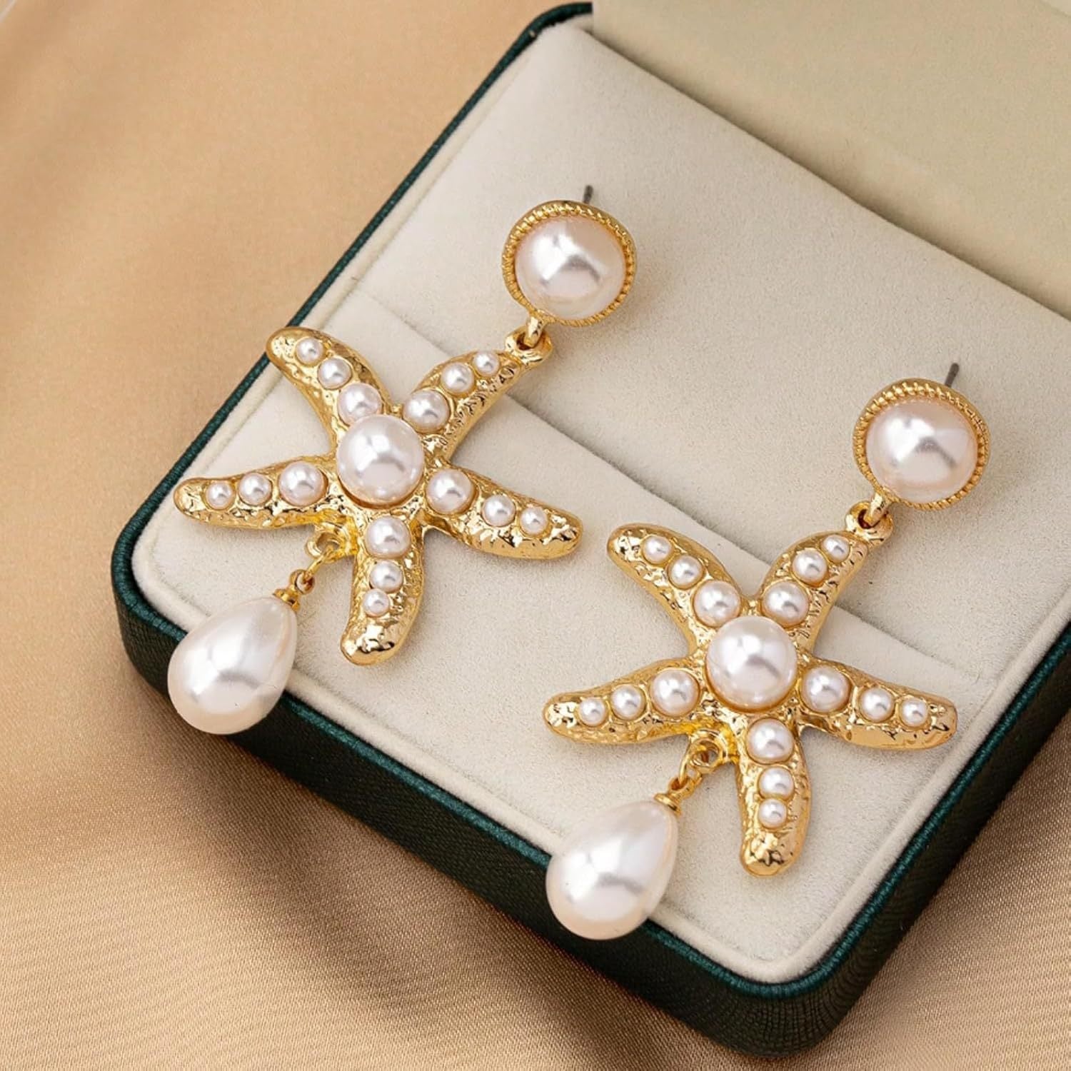 Pearl Starfish Earrings
