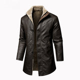 Men's Leather Extended Plus Size Men's PU Leather Coat