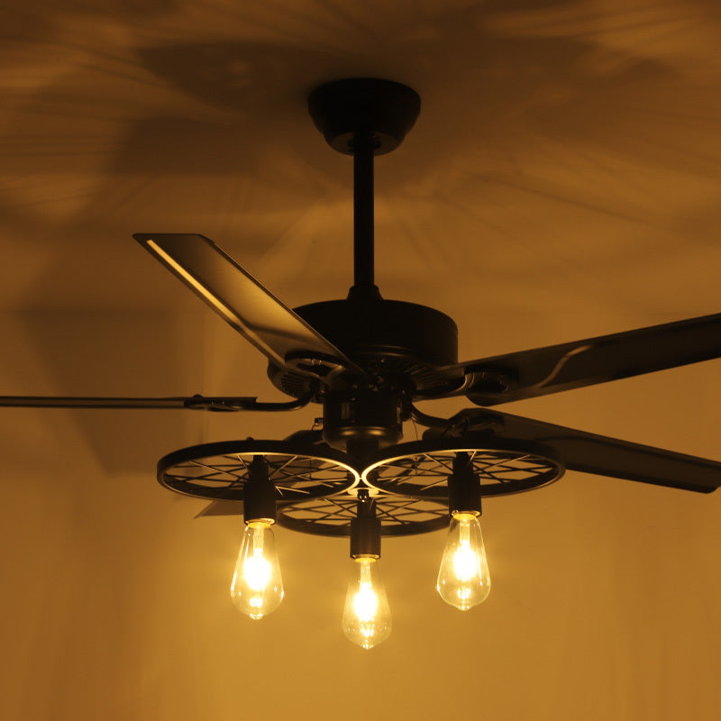 Retro Industrial Ceiling Fan Lamp