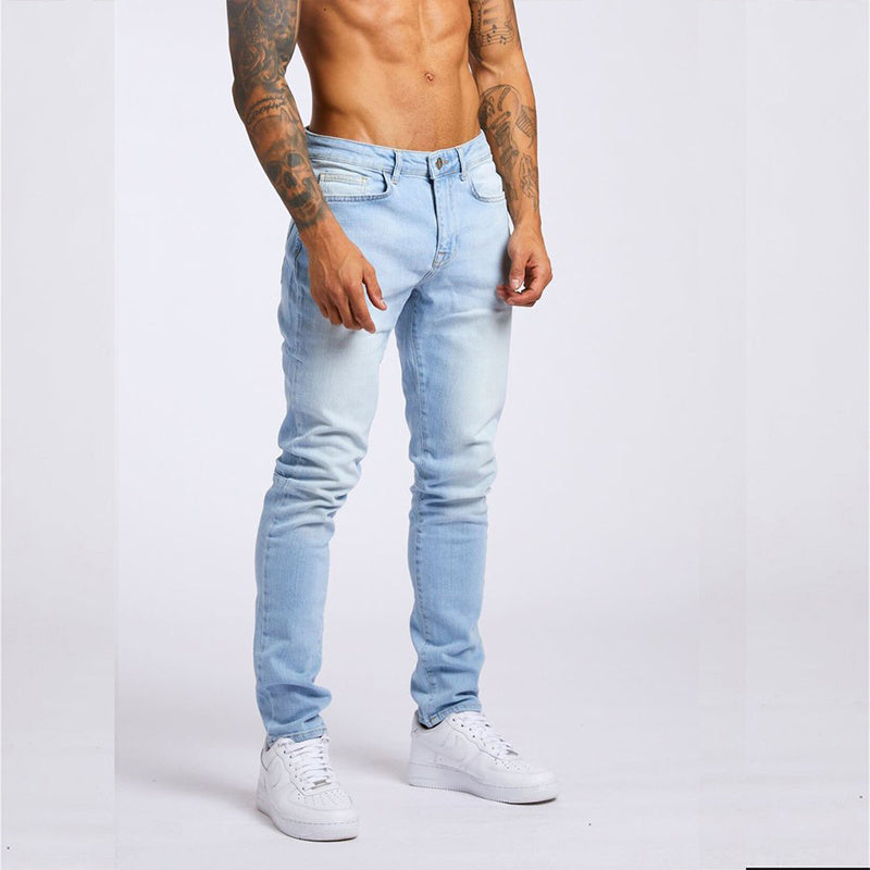Men's Slim-Fit High-Waist Jeans