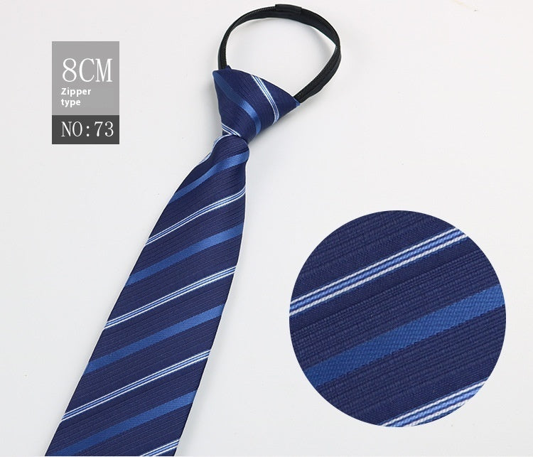 Men's Zip-Tie Striped Necktie