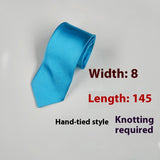 8cm Black Hand-tied Plain Suit Tie