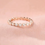 Zirconium Silver Simple Stacked Ring