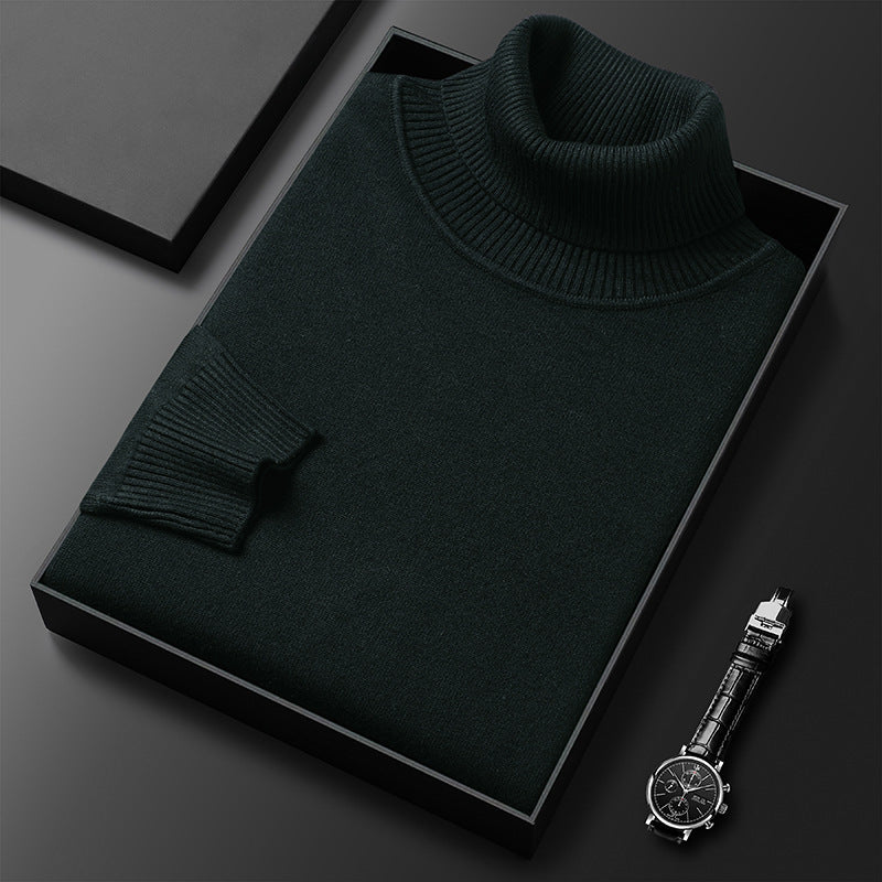 Slim-Fit Solid Color Turtleneck Pullover