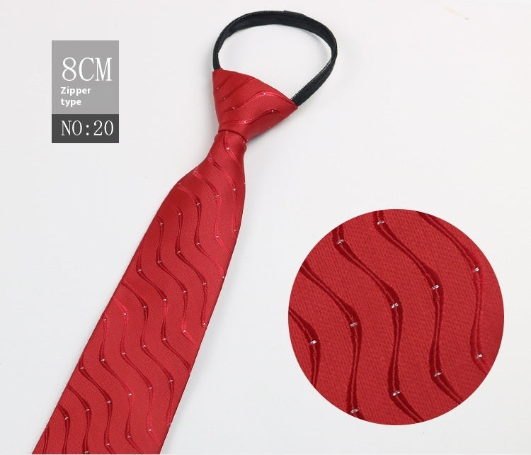Men's Zip-Tie Striped Necktie