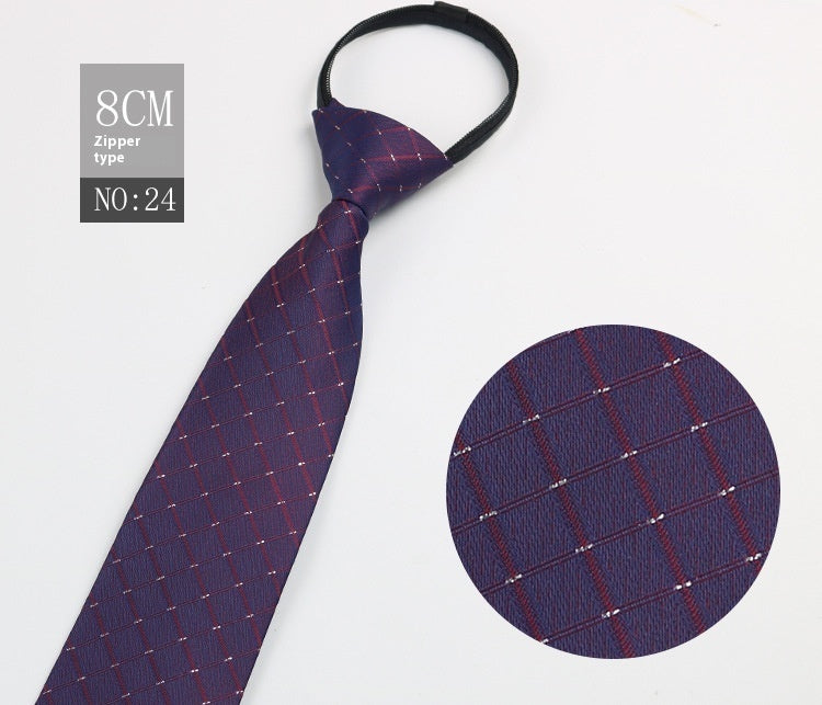 Men's Zip-Tie Striped Necktie