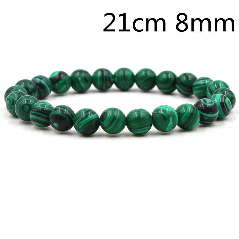 Malachite Stretch Bracelet — Black Matte