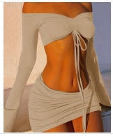 Y2K Off-Shoulder Top & Bodycon Skirt Set