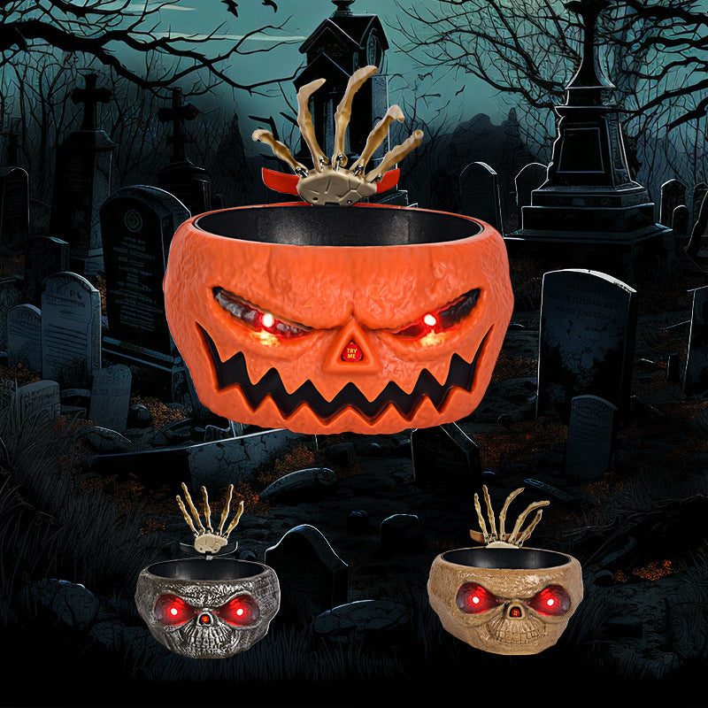 Motion-Activated Halloween Pumpkin Candy Bowl