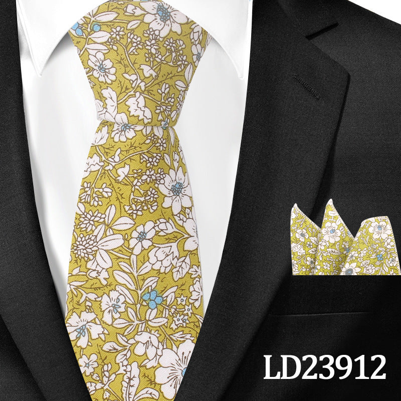Floral Print 6cm Tie & Pocket Square Set