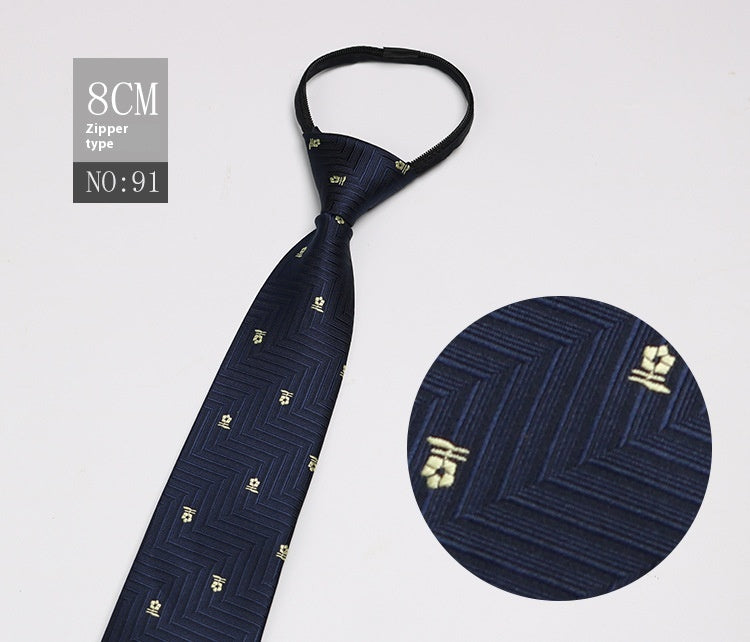 Men's Zip-Tie Striped Necktie