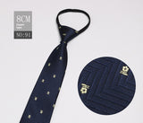 Black Men's Tie Striped Blue Business Tie Lazy Zip Tie In Stock Wholesale Pull Peels