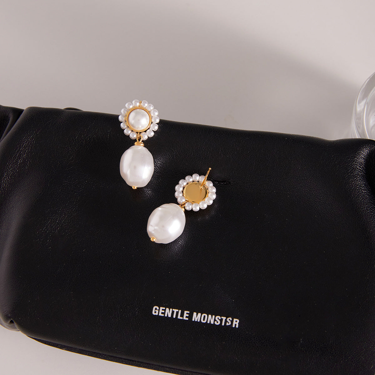 Stainless Steel Pearl Stud Earrings
